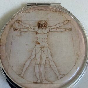 Vintage Compact Mirror Da Vinci Vitruvian Man